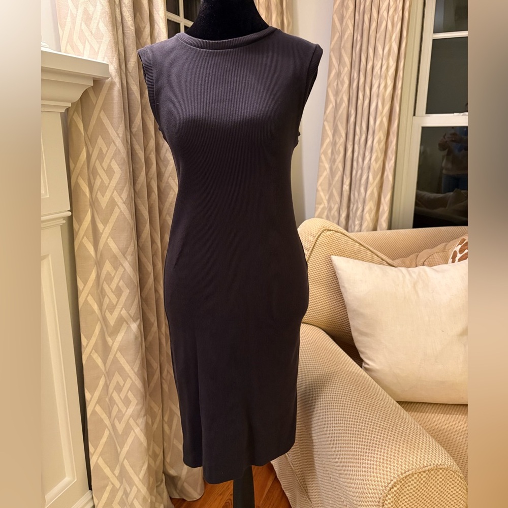 AMO Charcoal Ribbed Dress